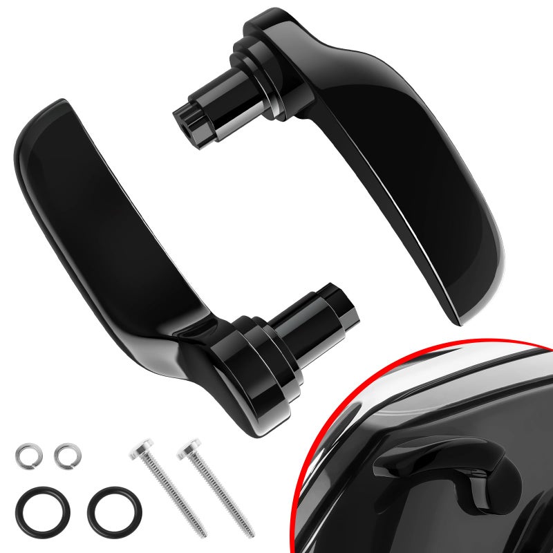 Amazicha Saddlebag Latch Kit Stainless Steel Saddle Bag Lifter Gloss Black fit for Harley Davidson Touring Street Glide Electra Glide Road King Road Glide Ultra Limited FLHR FLHT FLHX FLHTK 2014-2024 - Image 1
